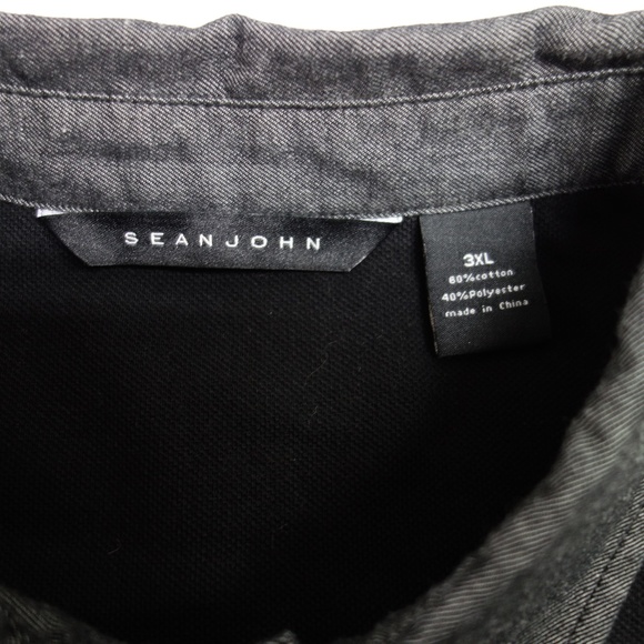 Sean John Black Gray Polo Shirt Men's 3XL Hip Hop - Picture 5 of 8